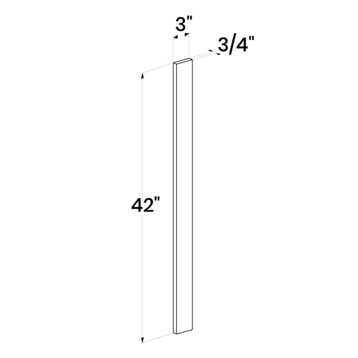 Picture of White Shaker - Wall Filler 3"W, 42"H