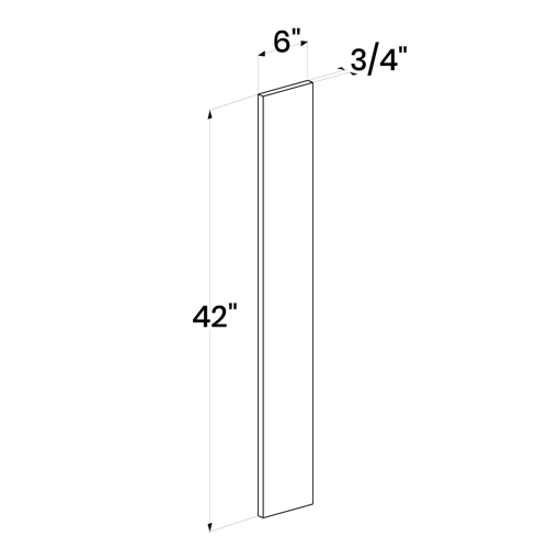 Picture of White Shaker - Wall Filler 6"W, 42"H